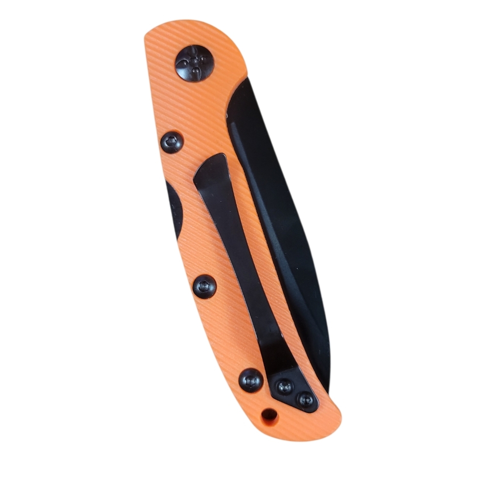 420 Steel // Orange Lockback Folding Knife - Picture 2 of 5